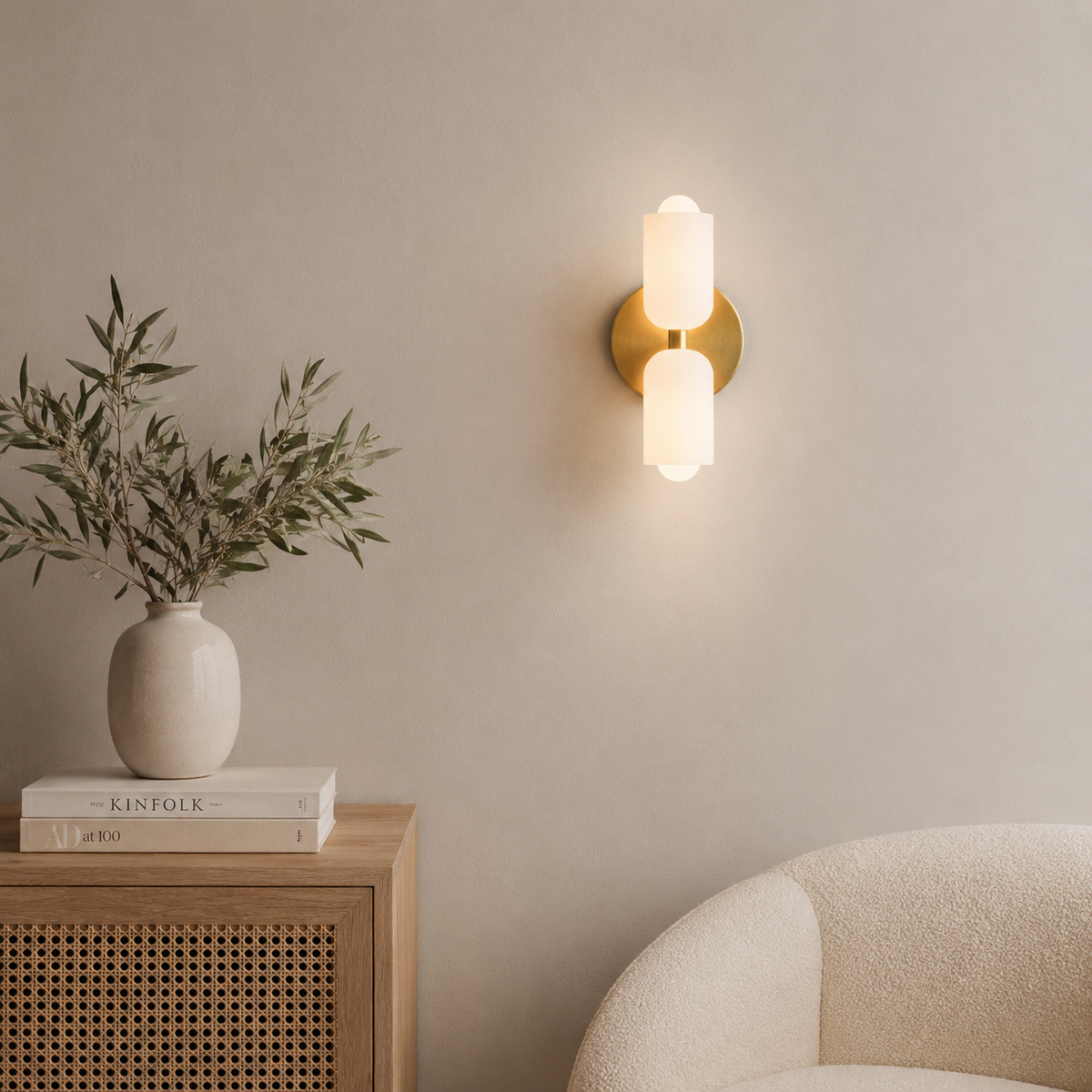 Cillian Modern Cream Acrylic Up & Down Wall Light