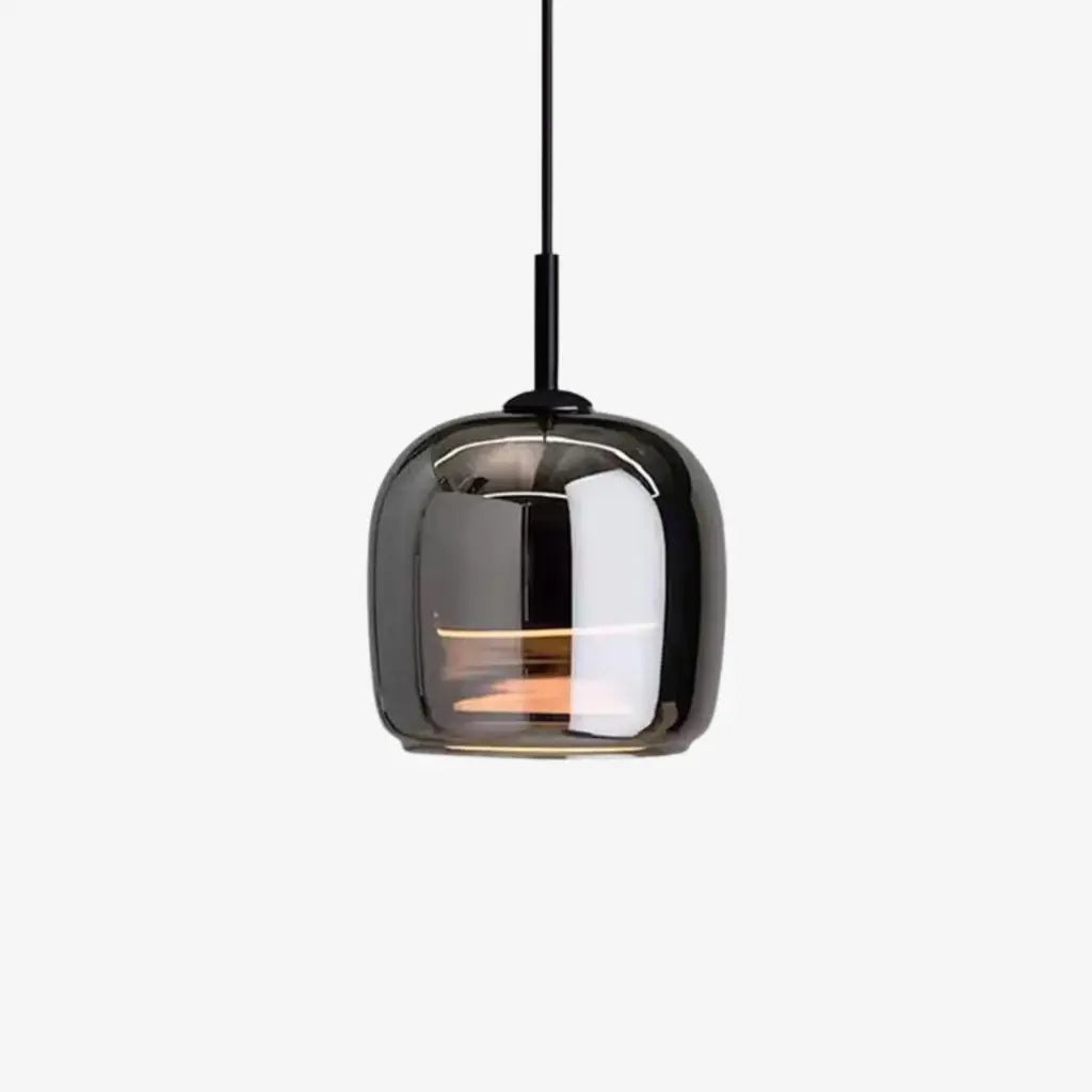 Olivier Modern Smoked Glass Bell LED Pendant Light