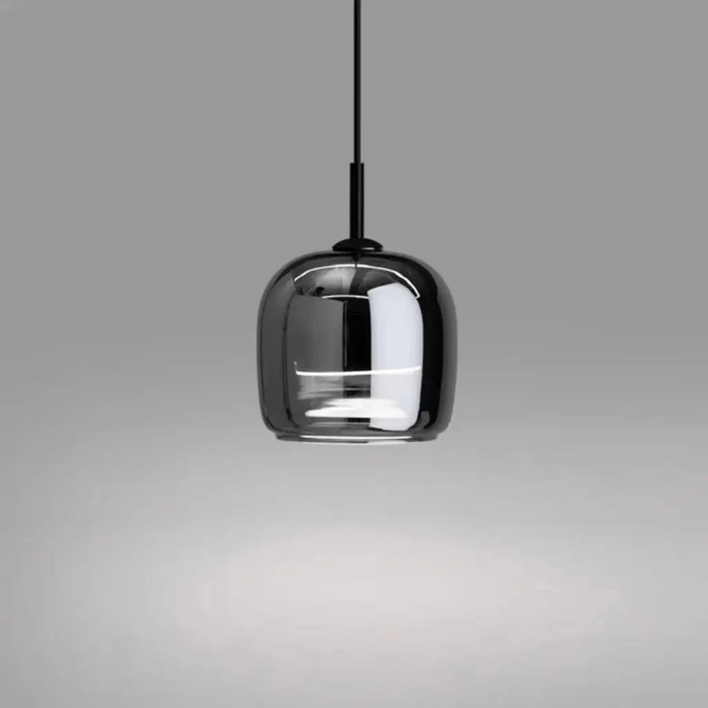 Olivier Modern Smoked Glass Bell LED Pendant Light