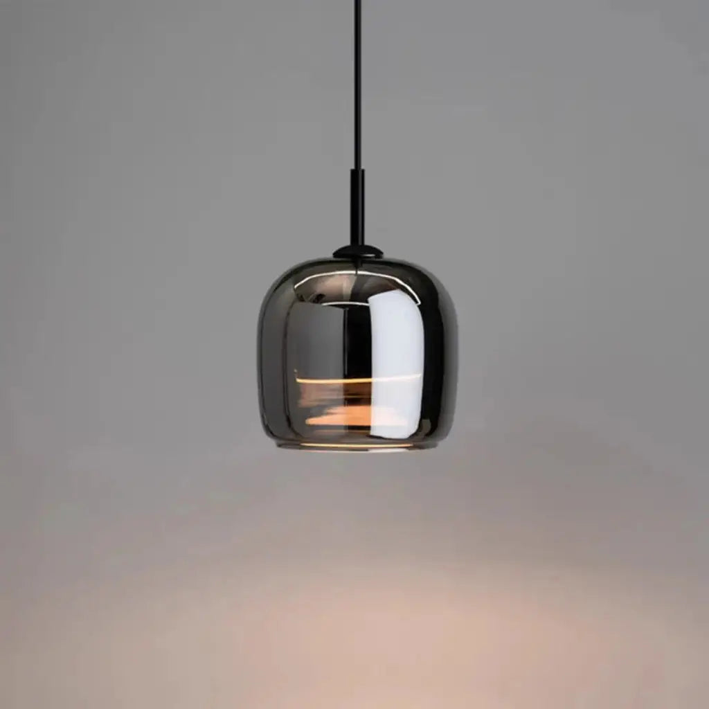 Olivier Modern Smoked Glass Bell LED Pendant Light