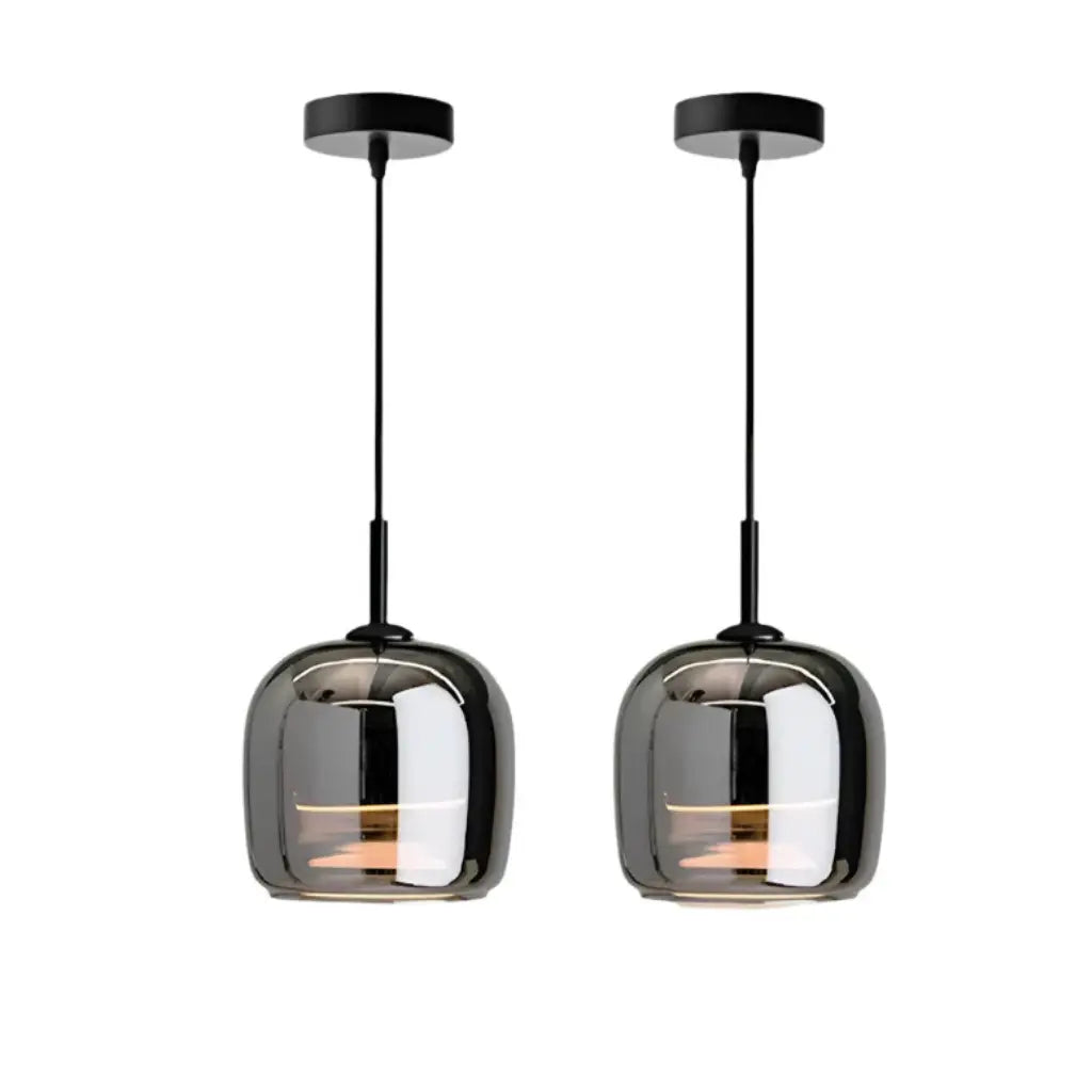 Olivier Modern Smoked Glass Bell LED Pendant Light