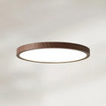 Ethos Minimalist Wood-Grain Slim LED Flush Mount Ceiling Light