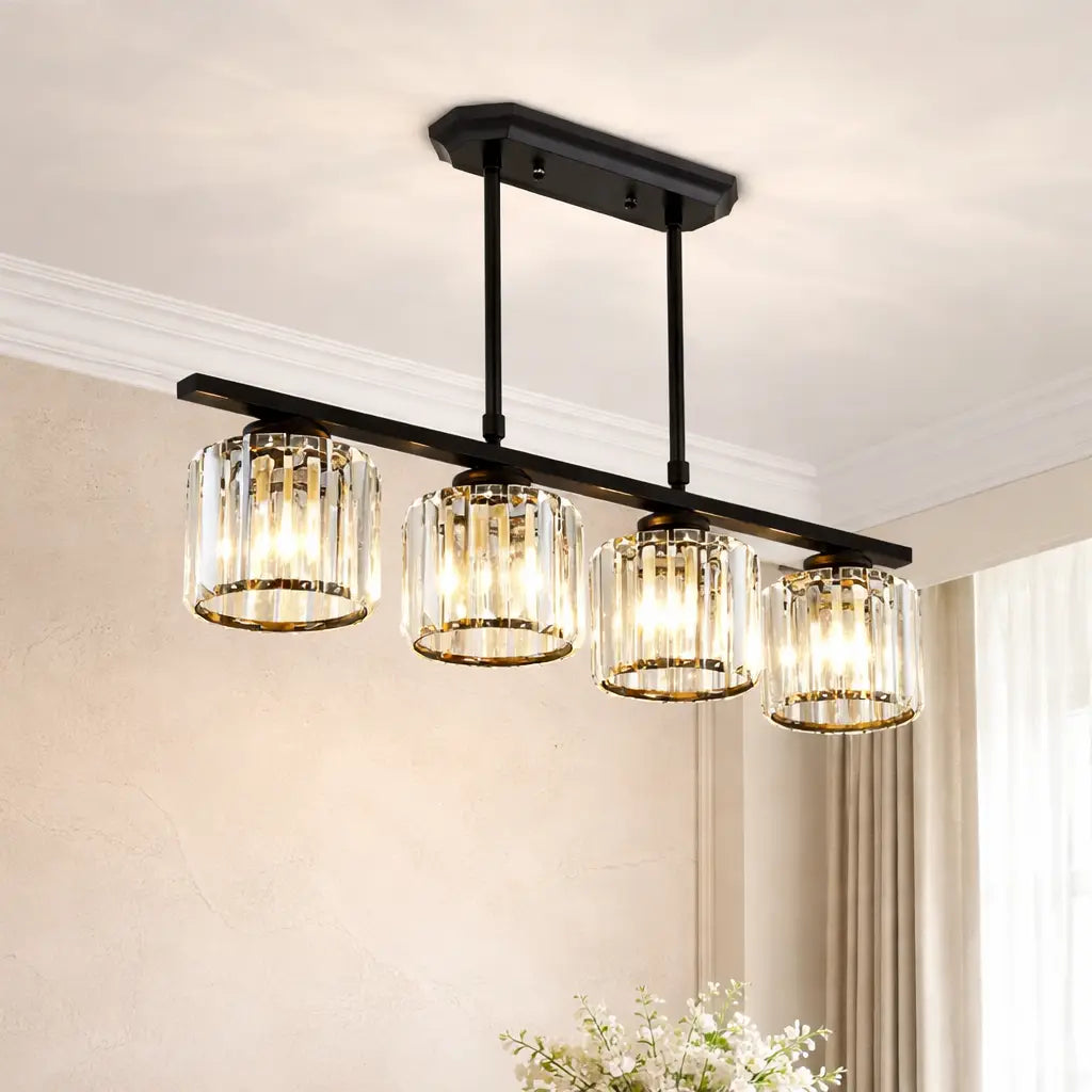 Exhibit Modern Faceted Glass Linear Pendant Light