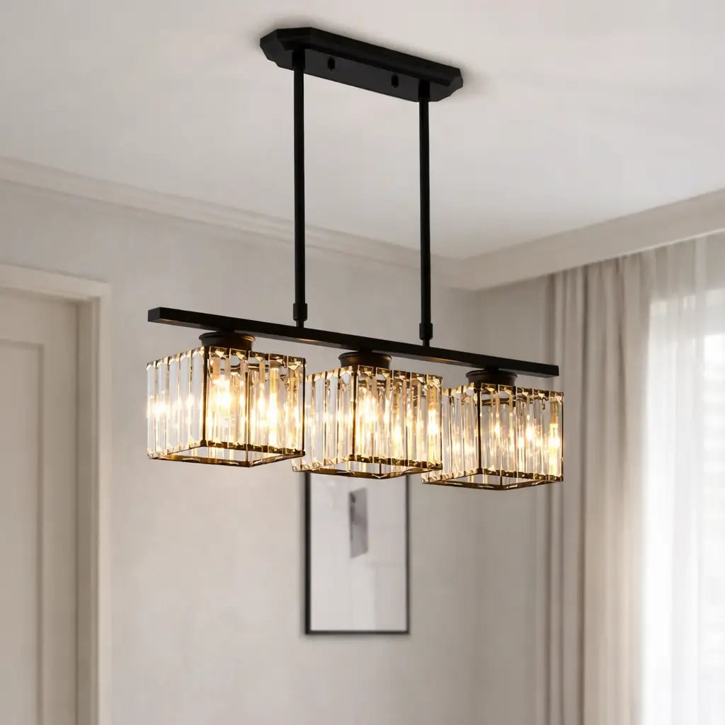 Exhibit Modern Faceted Glass Linear Pendant Light