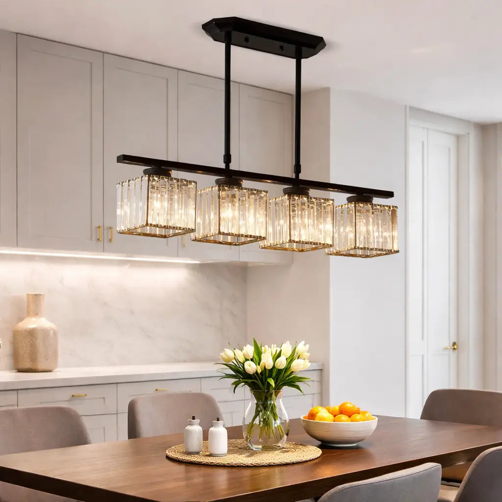 Exhibit Modern Faceted Glass Linear Pendant Light