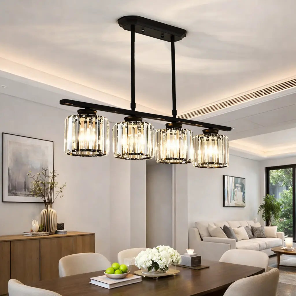 Exhibit Modern Faceted Glass Linear Pendant Light