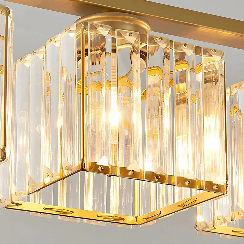 Exhibit Modern Faceted Glass Linear Pendant Light