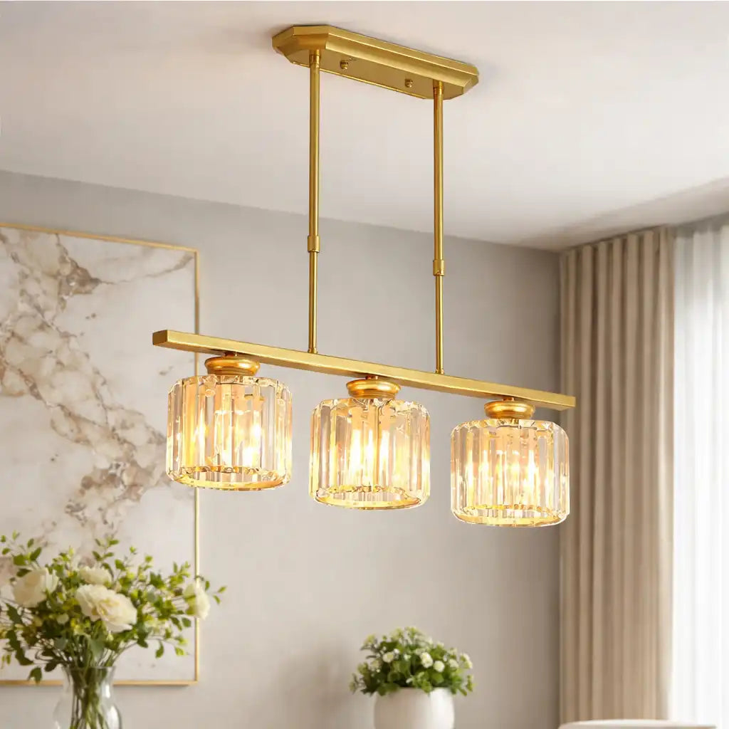 Exhibit Modern Faceted Glass Linear Pendant Light