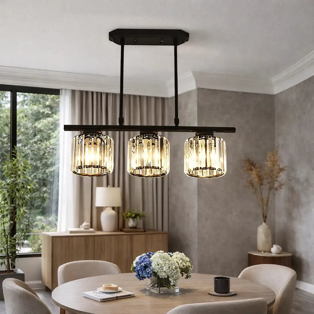 Exhibit Modern Faceted Glass Linear Pendant Light