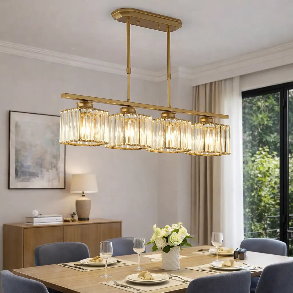 Exhibit Modern Faceted Glass Linear Pendant Light