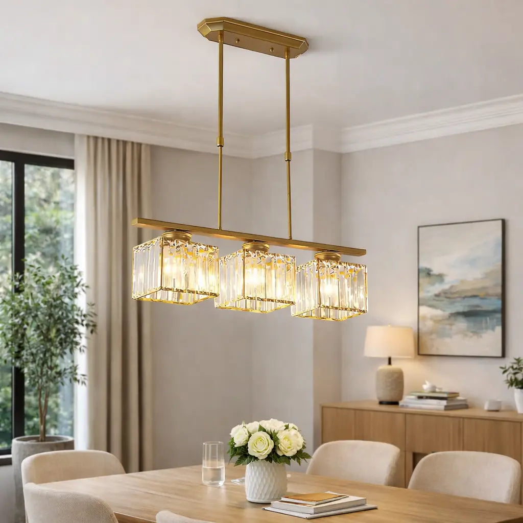 Exhibit Modern Faceted Glass Linear Pendant Light