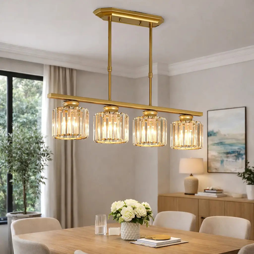 Exhibit Modern Faceted Glass Linear Pendant Light