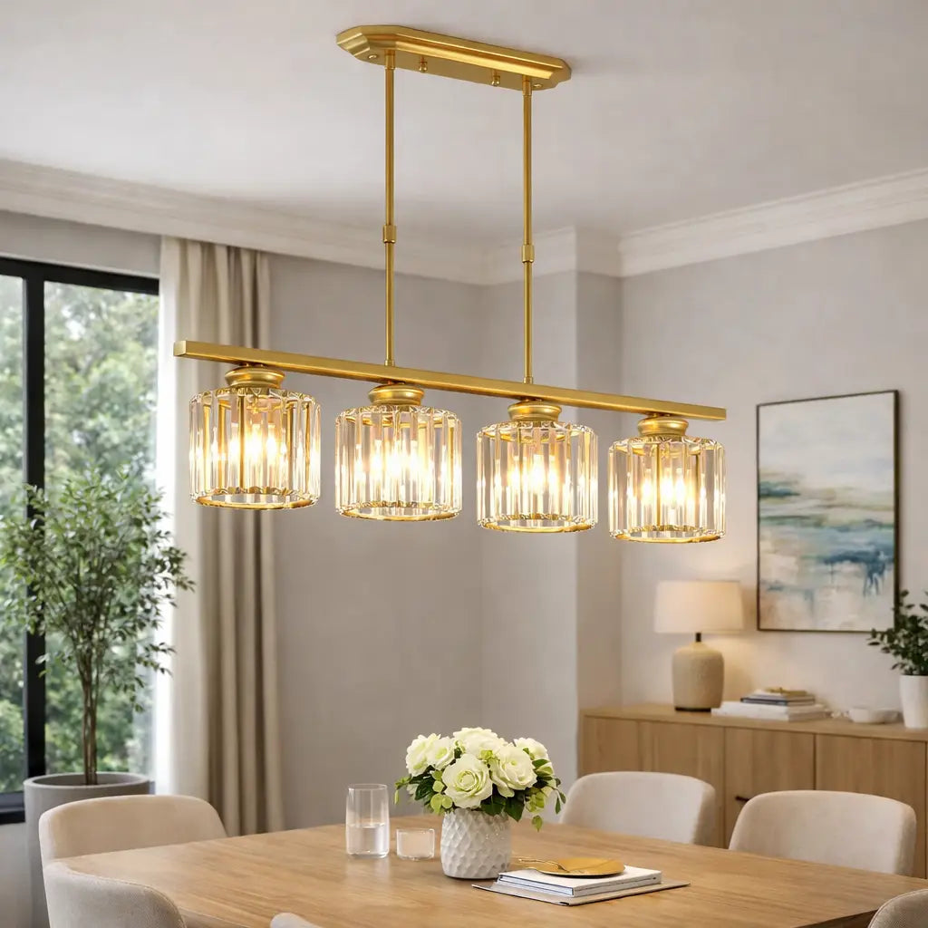 Exhibit Modern Faceted Glass Linear Pendant Light