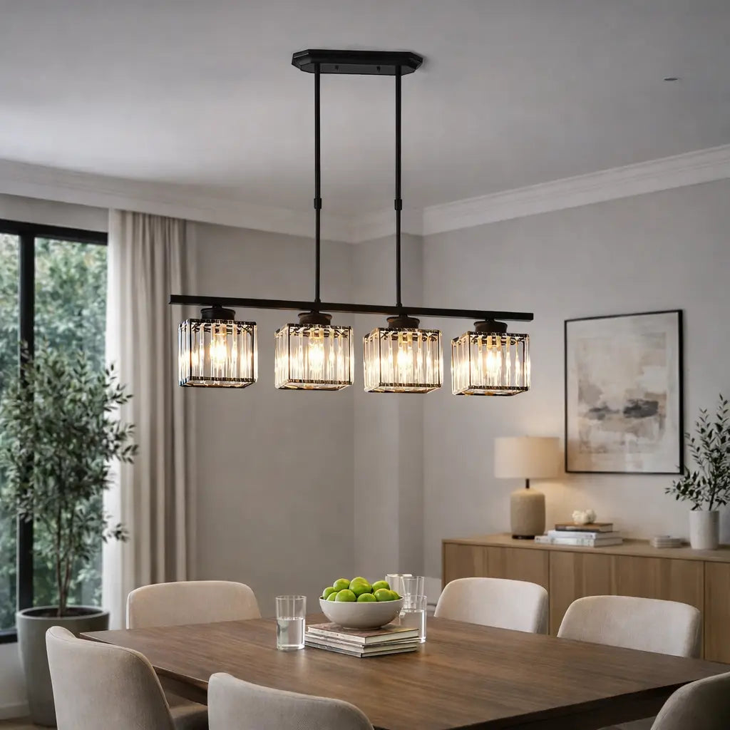 Exhibit Modern Faceted Glass Linear Pendant Light