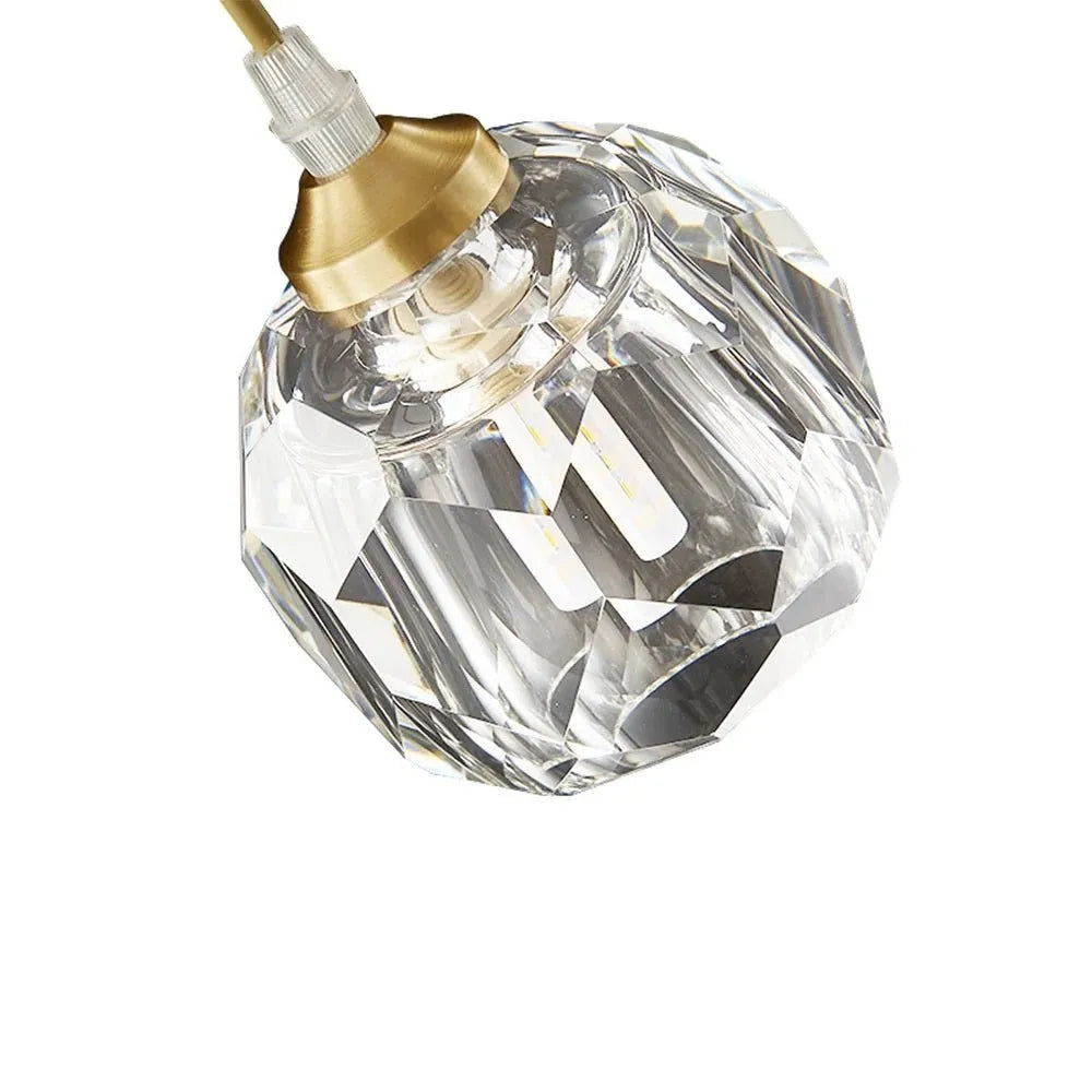 Livia Modern Faceted Crystal Globe Pendant Light