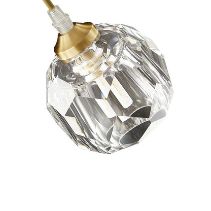 Faceted Crystal Glass Pendant Light with Modern Elegance