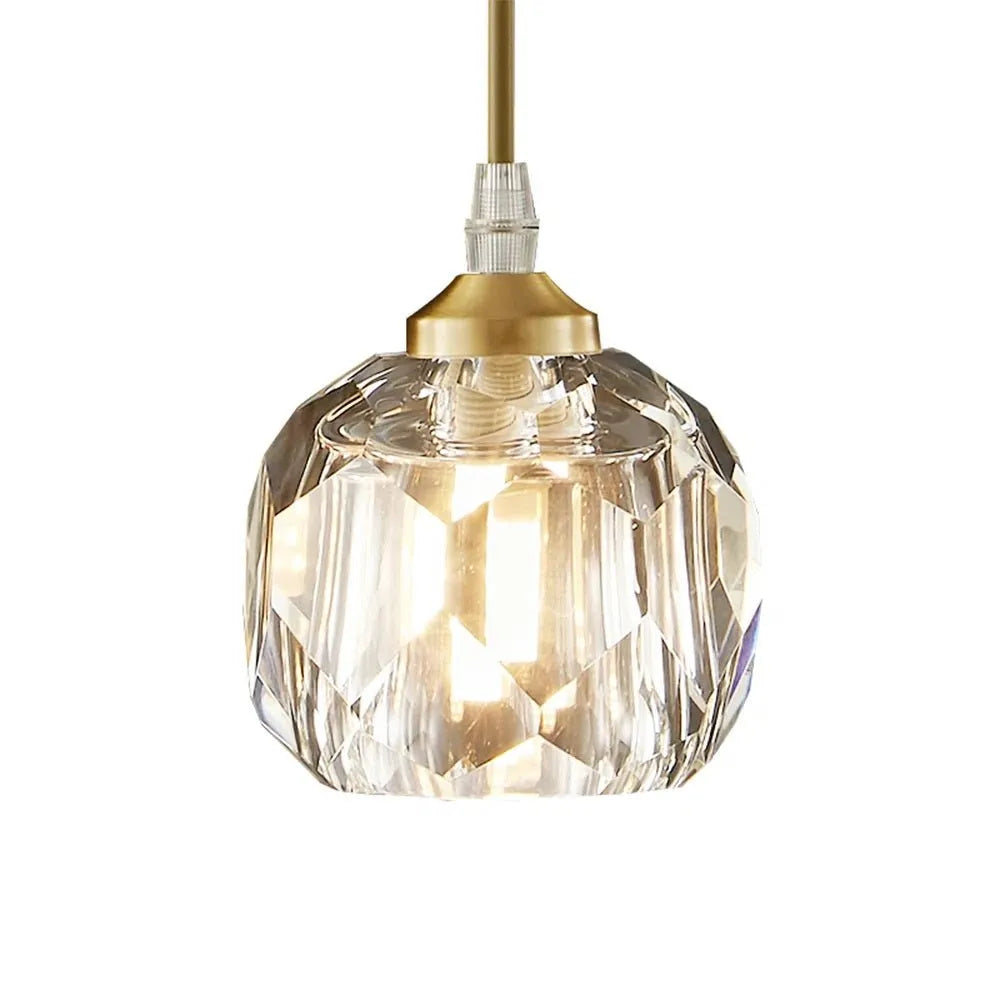 Livia Modern Faceted Crystal Globe Pendant Light