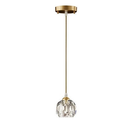 Faceted Crystal Glass Pendant Light with Modern Elegance