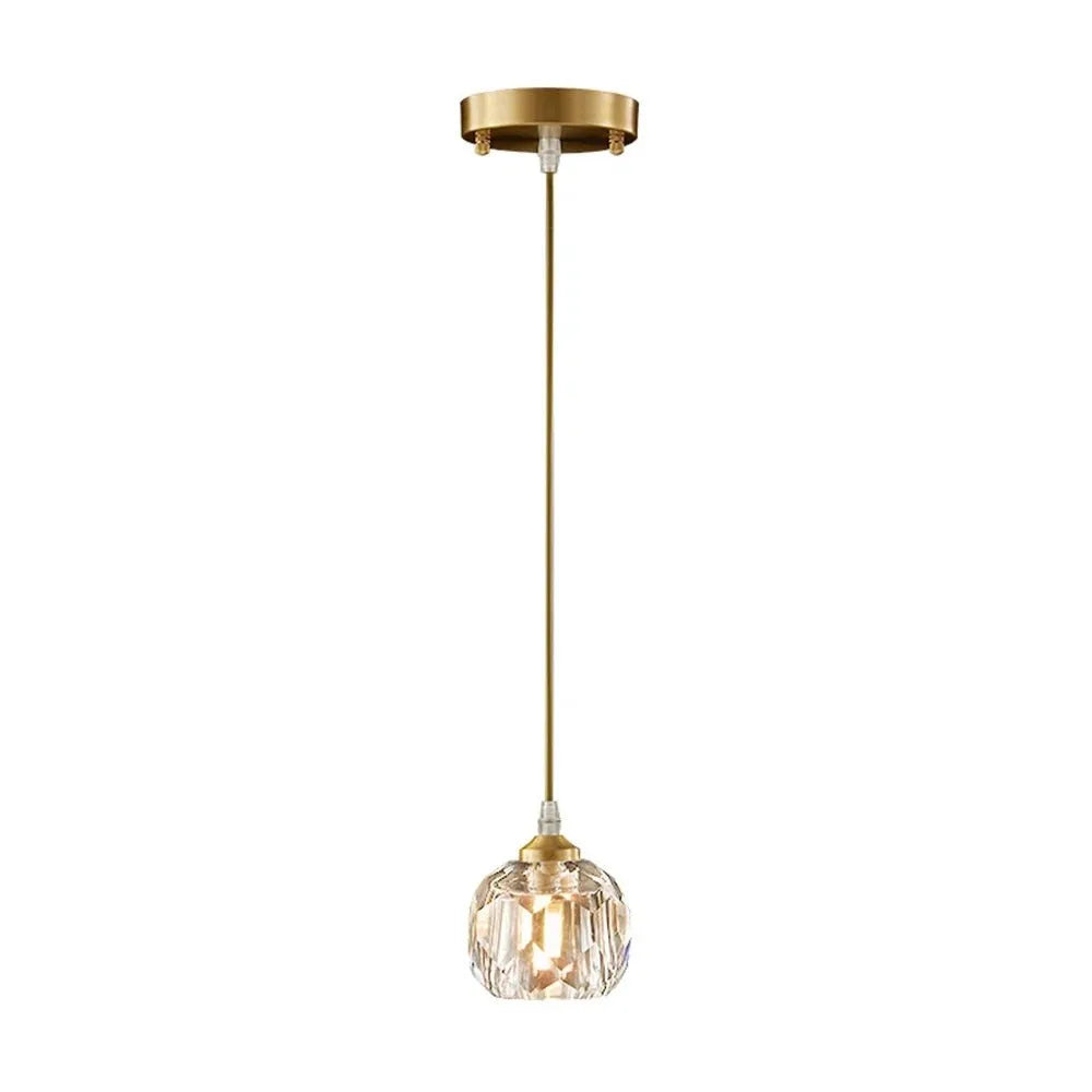 Livia Modern Faceted Crystal Globe Pendant Light