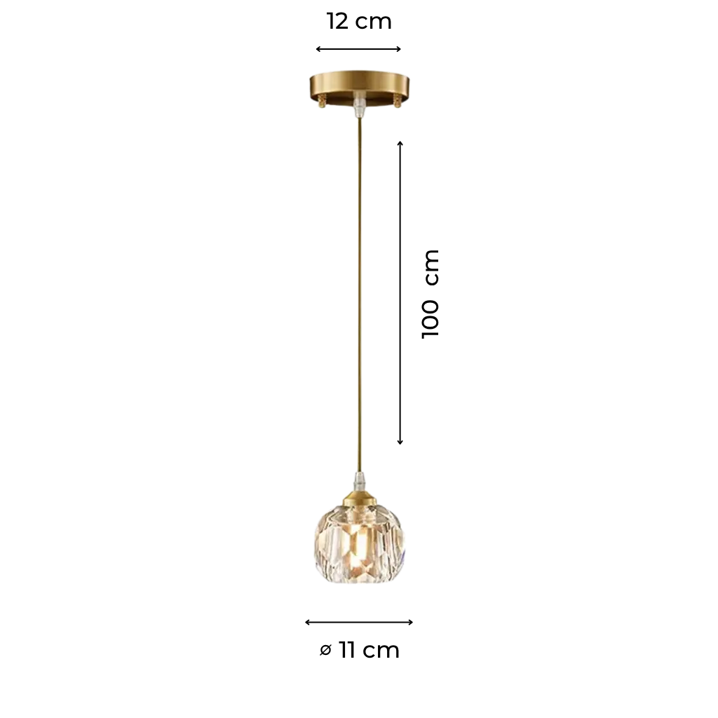Faceted Crystal Glass Pendant Light with Modern Elegance