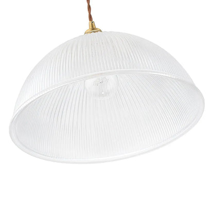 Greer Farmhouse Ribbed Glass Dome Pendant Light
