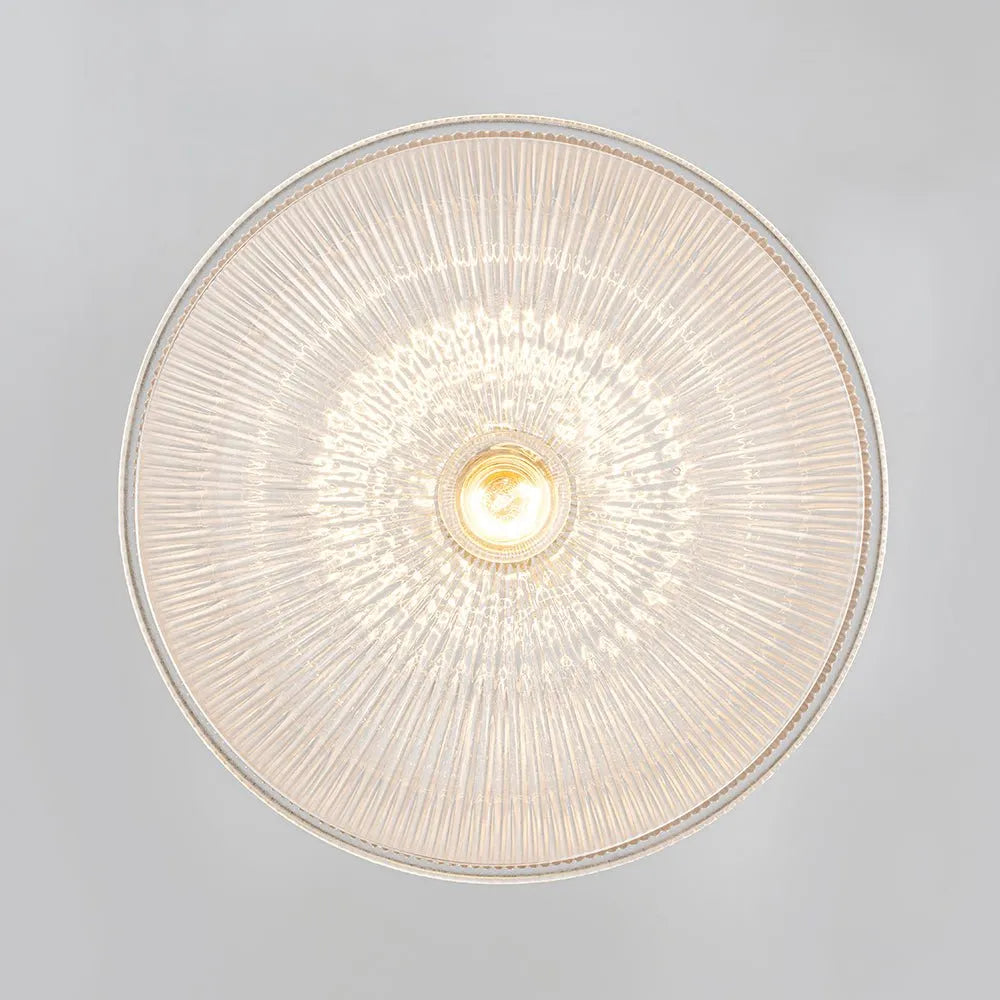 Greer Farmhouse Ribbed Glass Dome Pendant Light