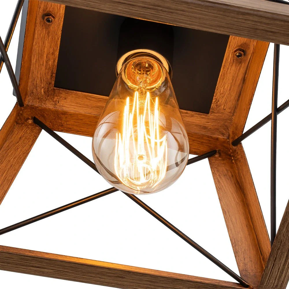 Lorelai Farmhouse Rustic Metal Square Pendant Light