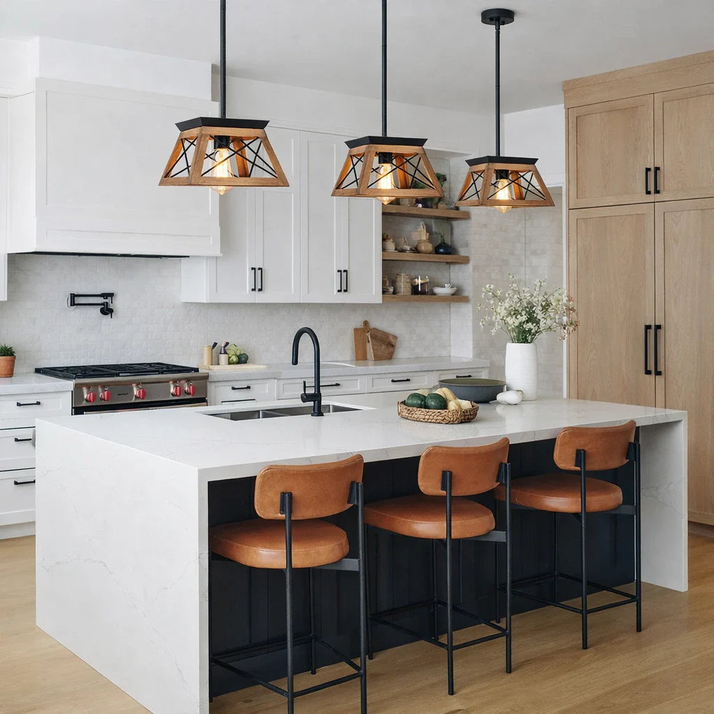Lorelai Farmhouse Rustic Metal Square Pendant Light