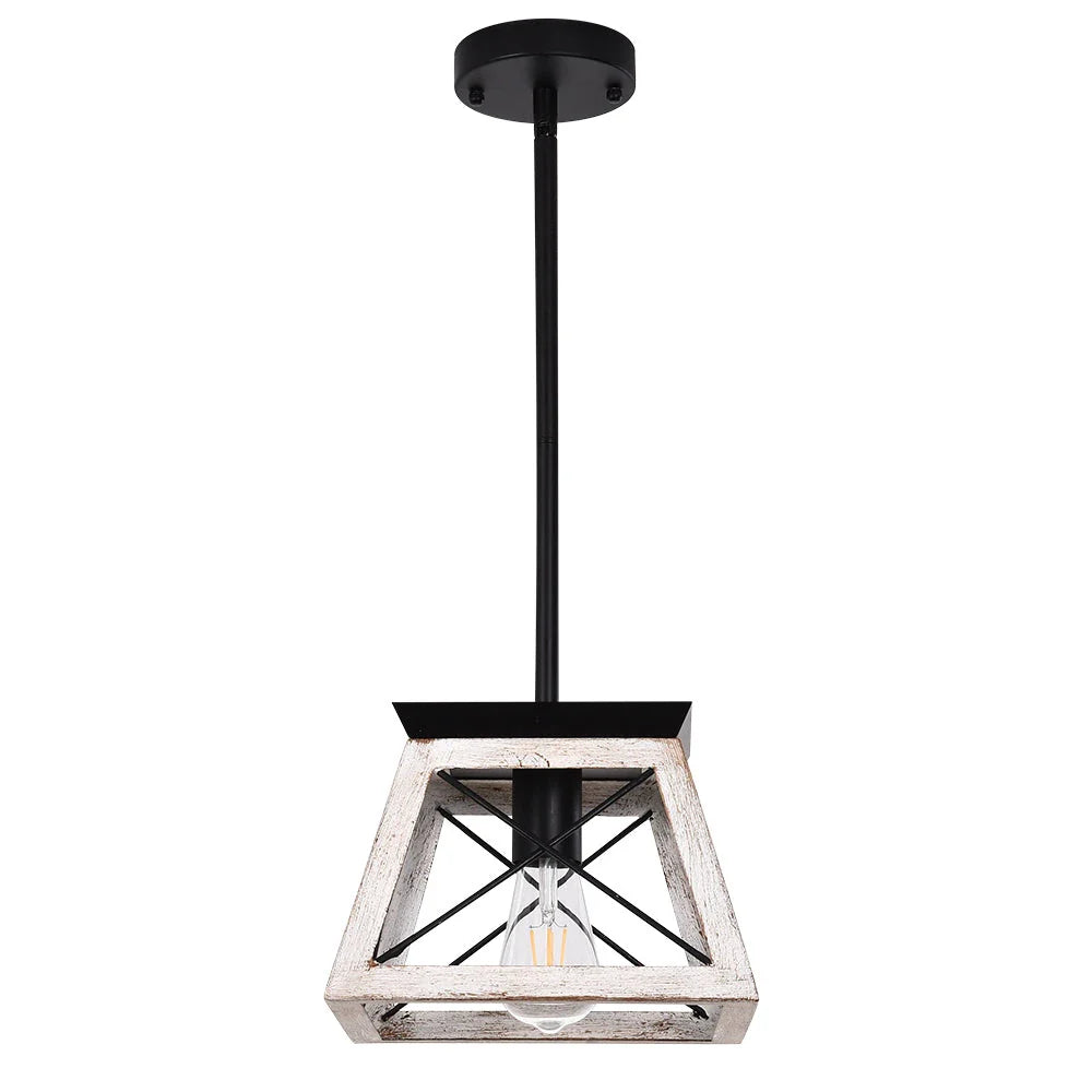 Lorelai Farmhouse Rustic Metal Square Pendant Light