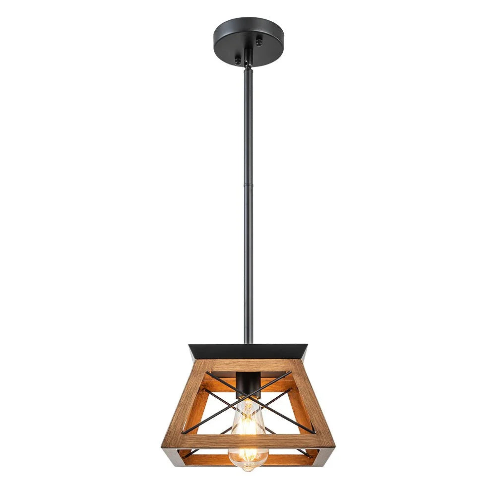 Lorelai Farmhouse Rustic Metal Square Pendant Light