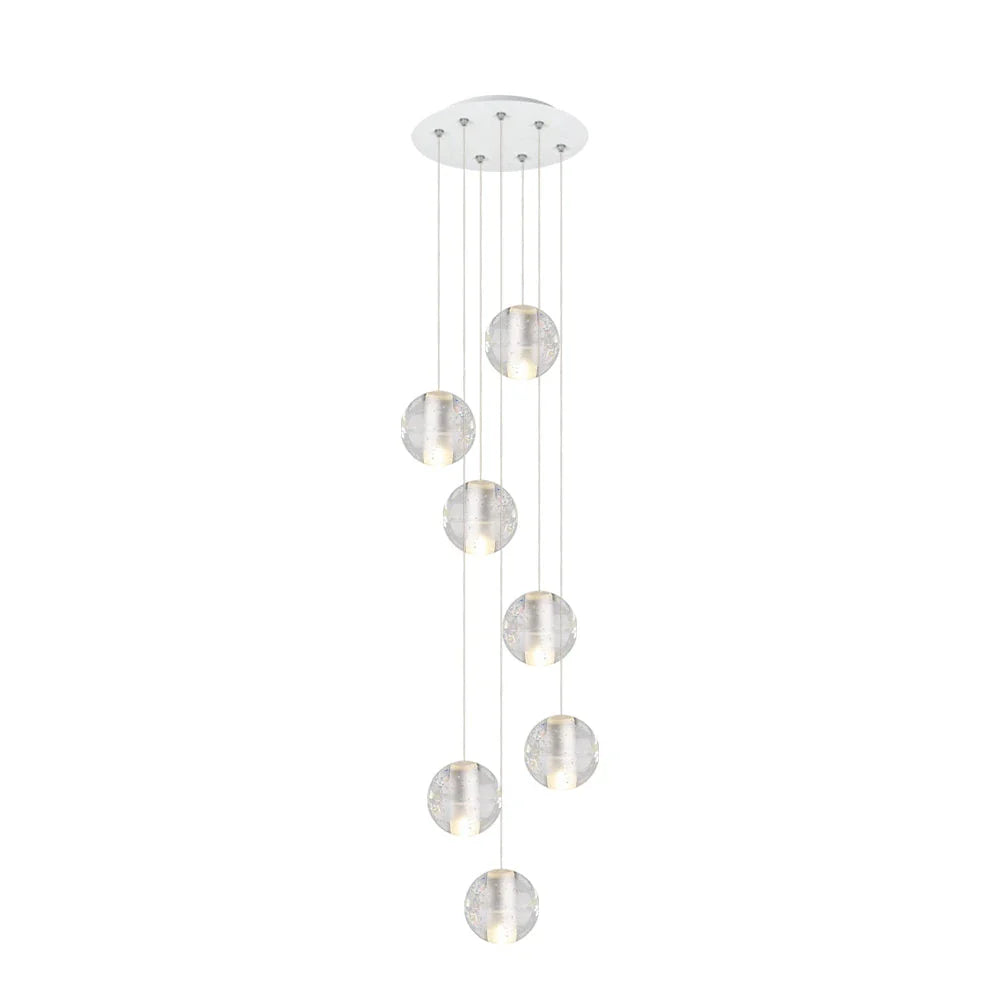 Alden Modern Crystal Water Drop Cluster Pendant Light