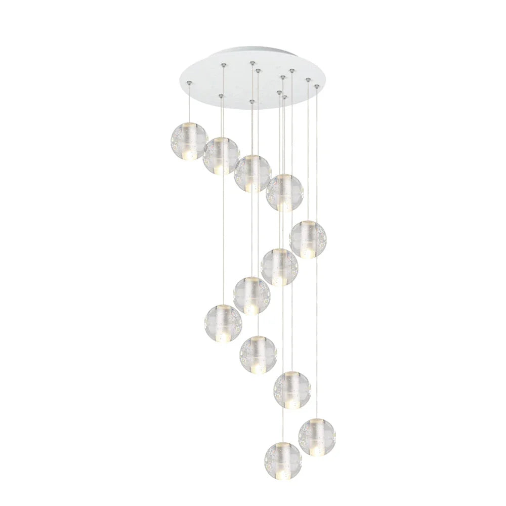 Alden Modern Crystal Water Drop Cluster Pendant Light