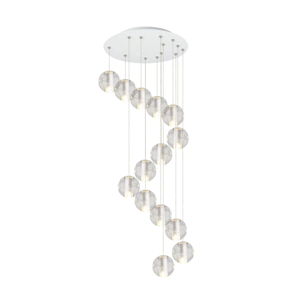 Alden Modern Crystal Water Drop Cluster Pendant Light