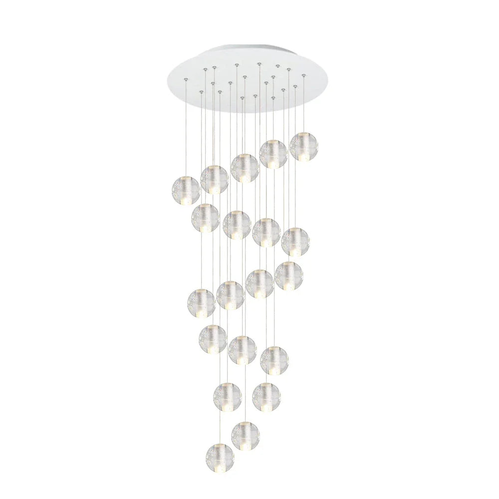 Alden Modern Crystal Water Drop Cluster Pendant Light