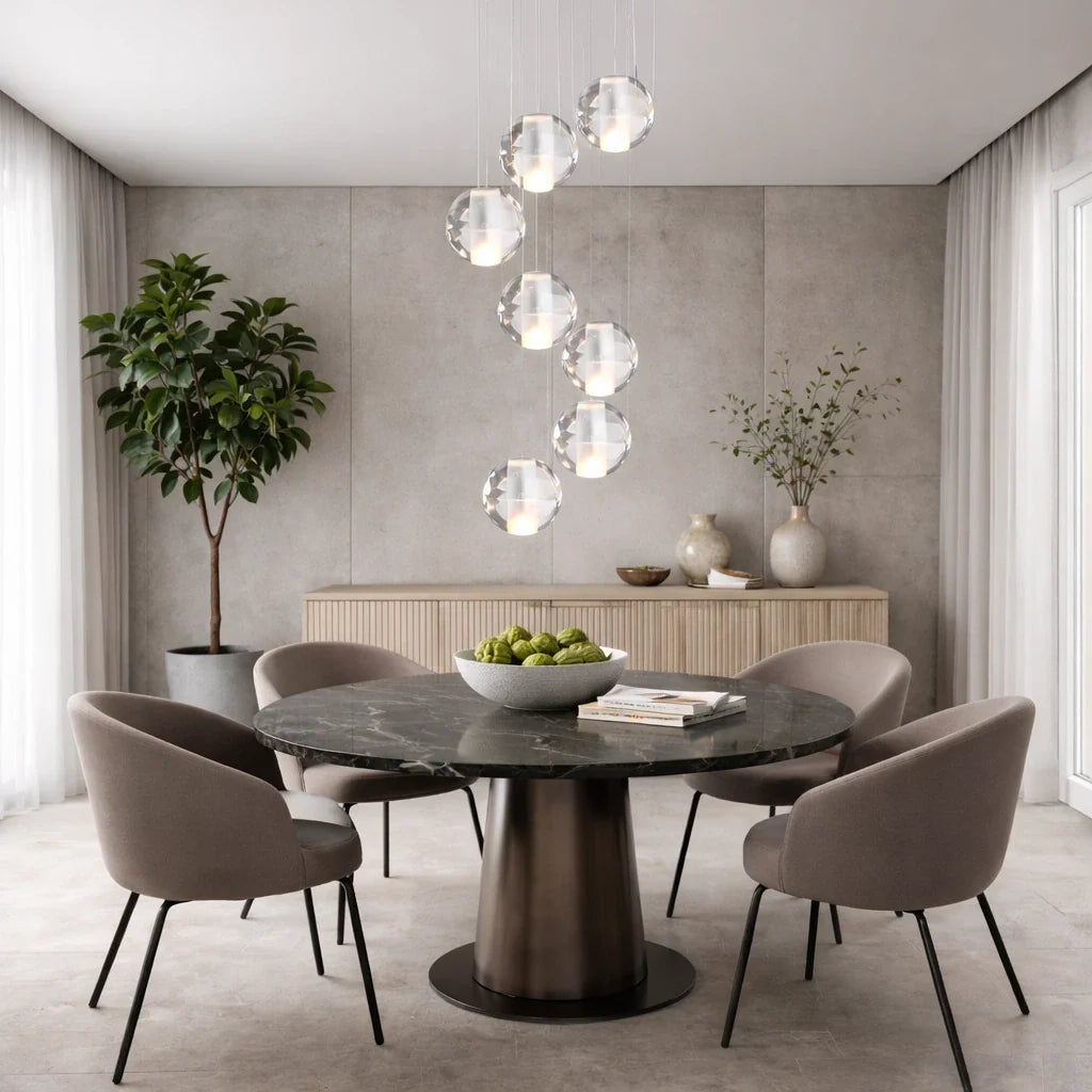 Alden Modern Crystal Water Drop Cluster Pendant Light