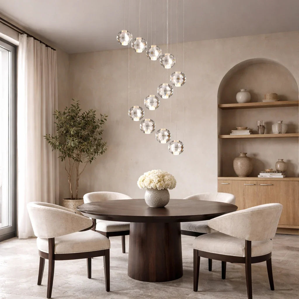 Alden Modern Crystal Water Drop Cluster Pendant Light