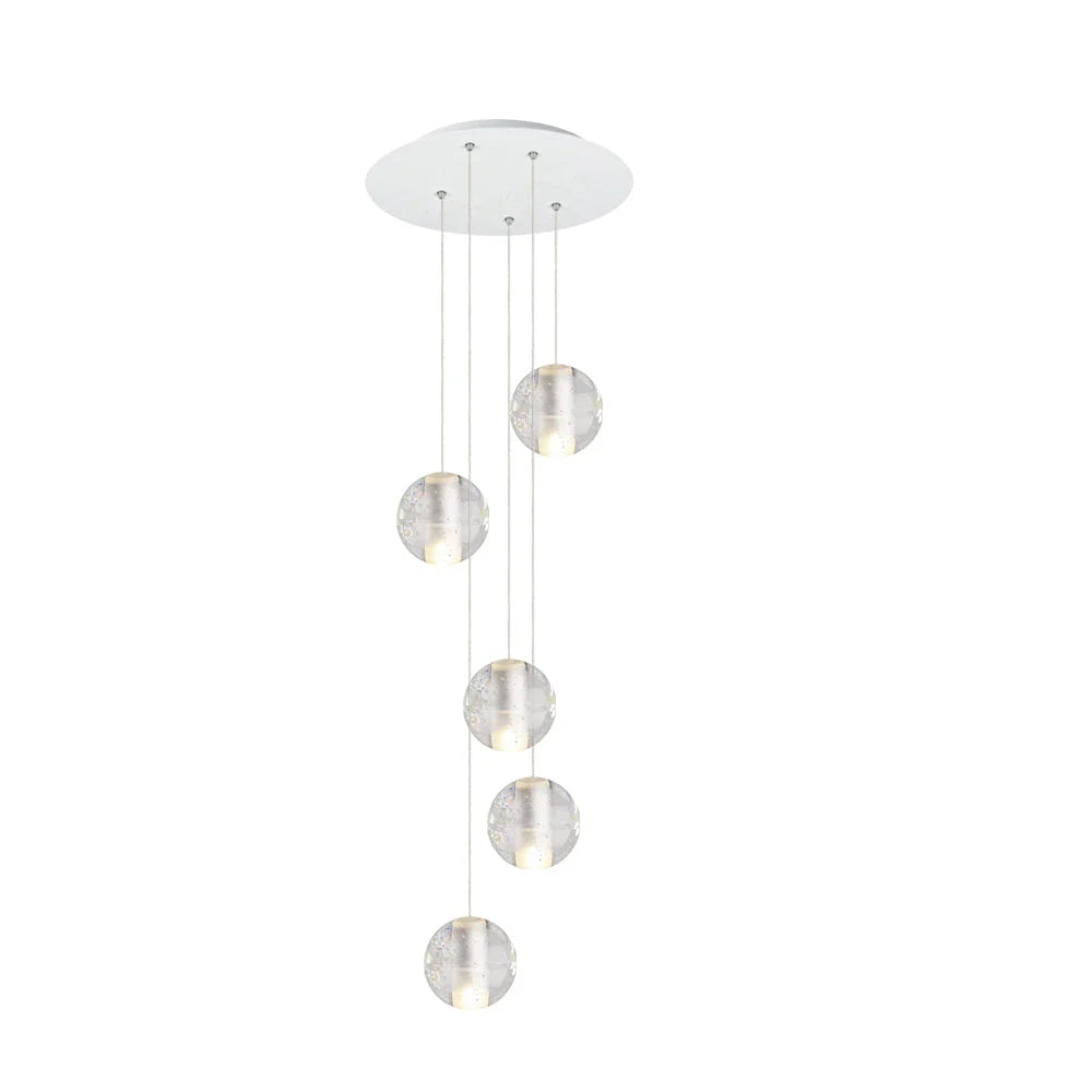 Alden Modern Crystal Water Drop Cluster Pendant Light