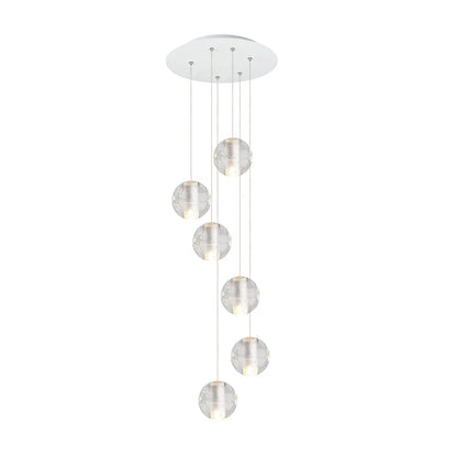 Floating Water Drop Globe Cluster Stairway Pendant Light