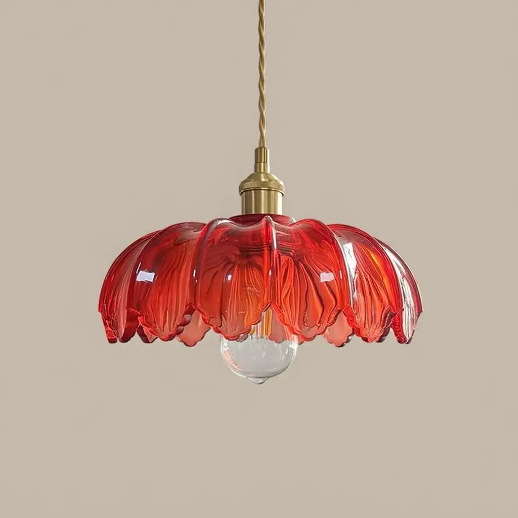 Mavis Contemporary Fluted Glass & Brass Pendant Light