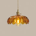 Mavis Contemporary Fluted Glass & Brass Pendant Light