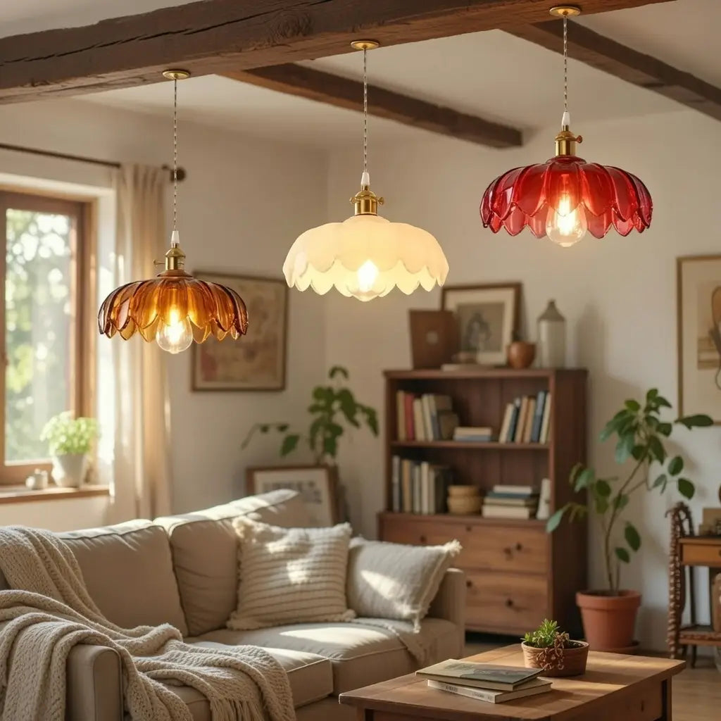 Mavis Contemporary Fluted Glass & Brass Pendant Light