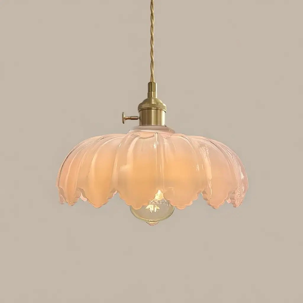 Mavis Contemporary Fluted Glass & Brass Pendant Light