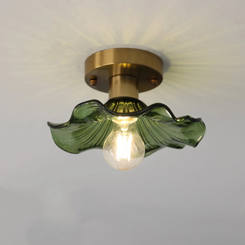 Florian Modern Sculpted Glass Flower Ceiling Light