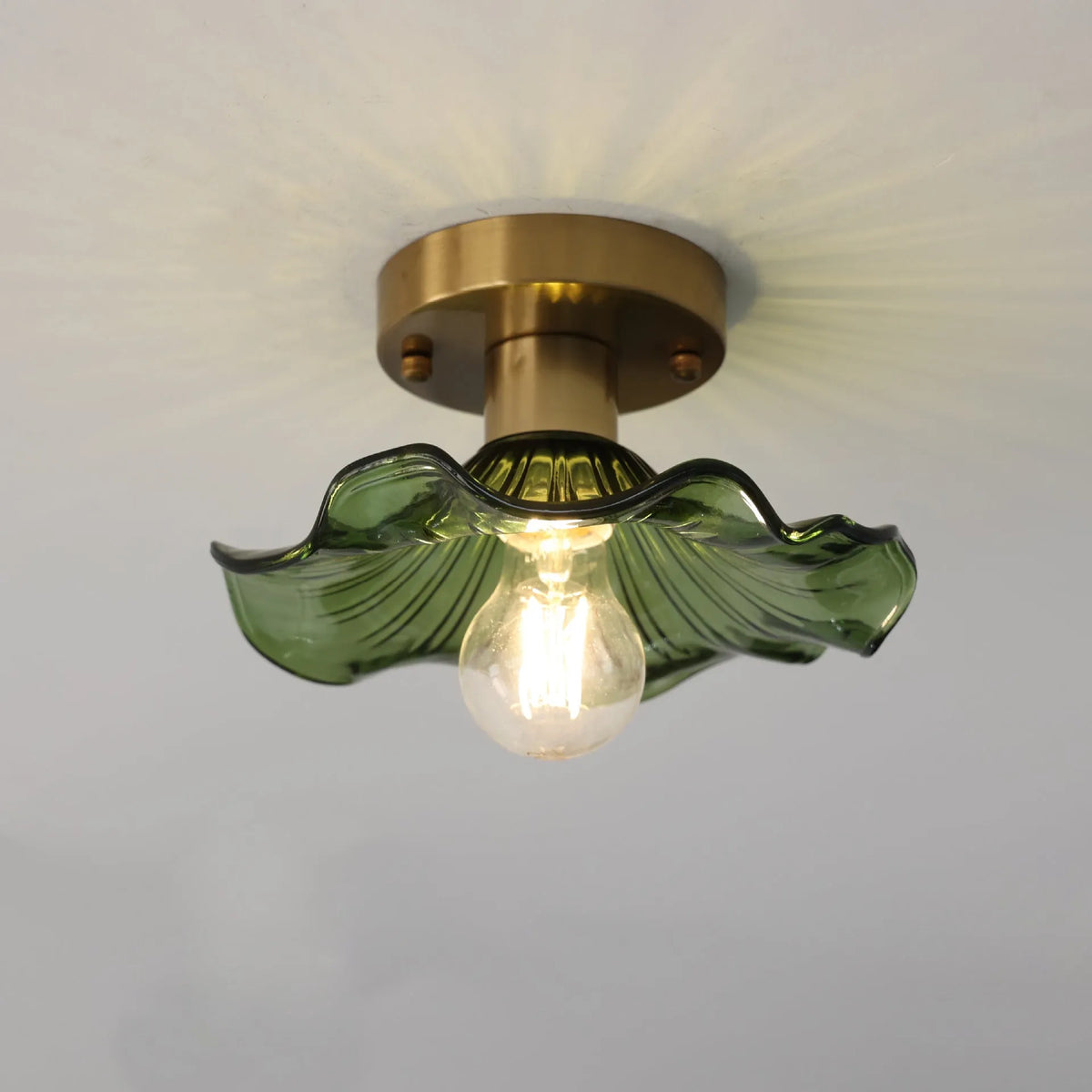 Florian Modern Sculpted Glass Flower Ceiling Light