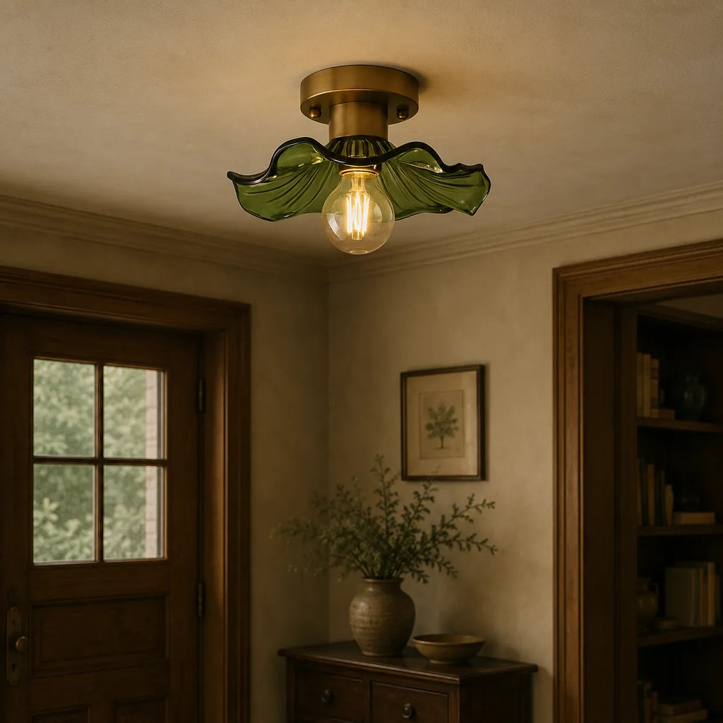 Florian Modern Sculpted Glass Flower Ceiling Light