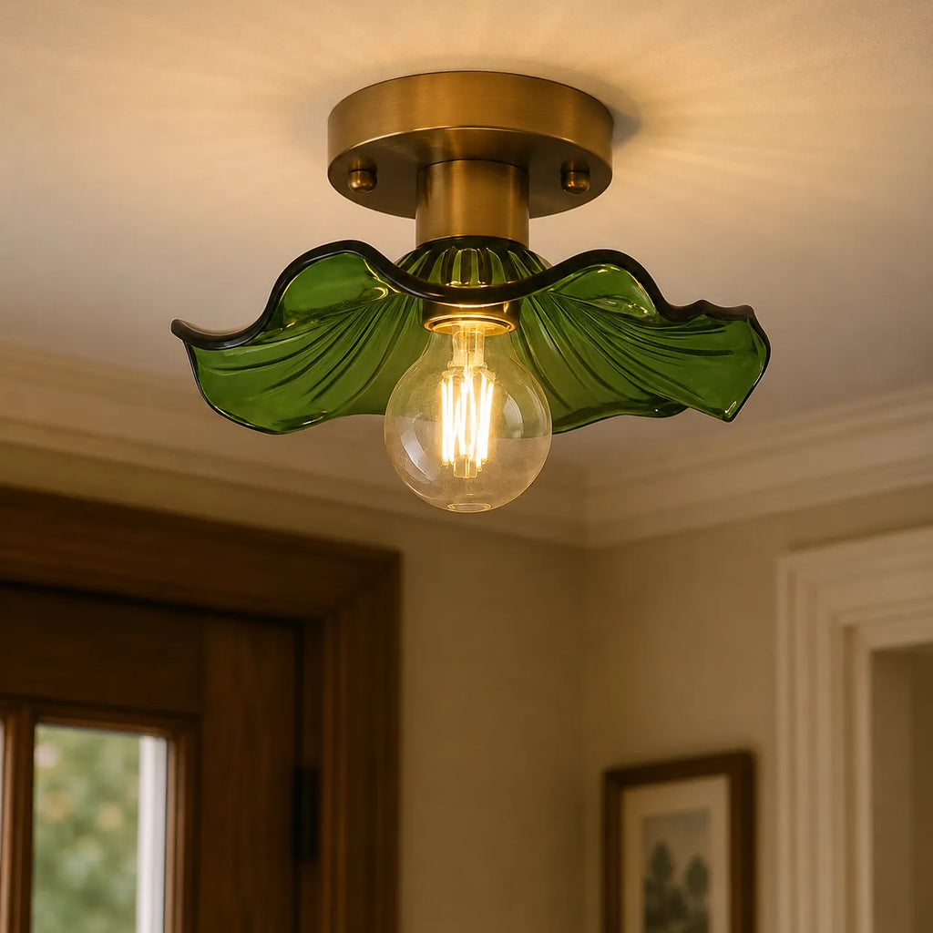 Florian Modern Sculpted Glass Flower Ceiling Light