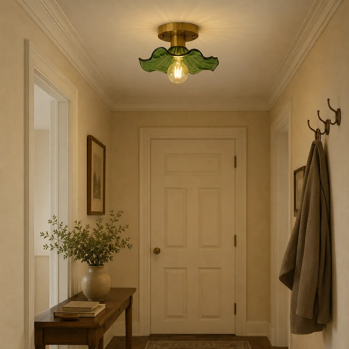 Florian Modern Sculpted Glass Flower Ceiling Light