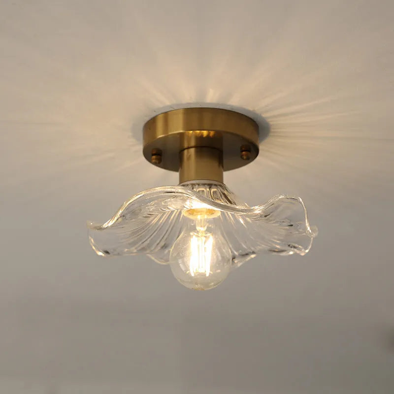 Florian Modern Sculpted Glass Flower Ceiling Light