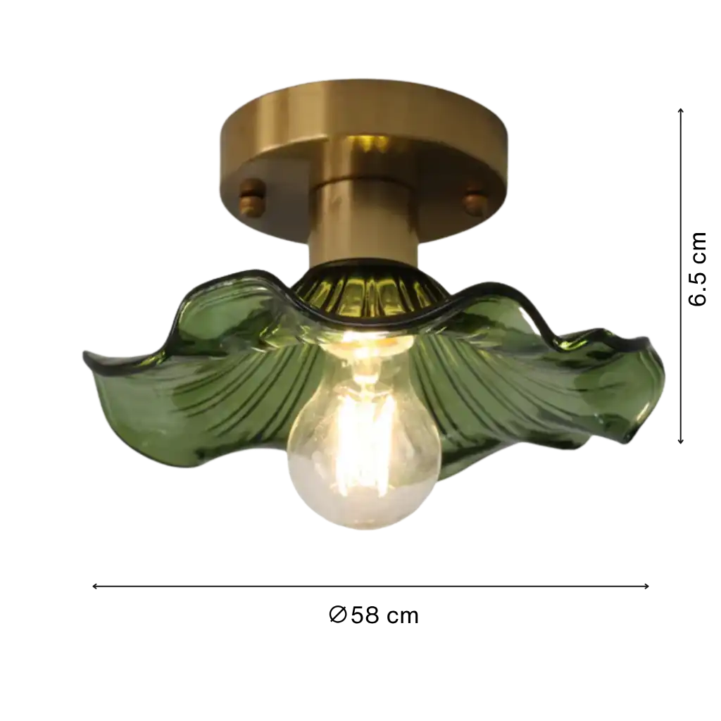 Flower-Inspired Ceiling Light with Sculpted Glass Shade