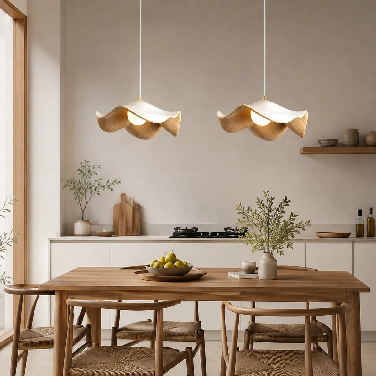 Avavia Organic Lotus Resin Dome Pendant Light
